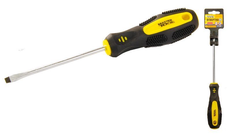 Викрутка шліцева MASTERTOOL SL5х100 мм ручка з TPR покриттям 48-5510 48-5510 фото