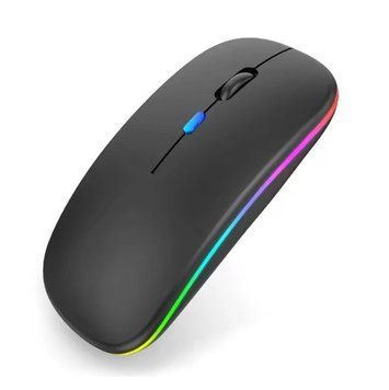 Мишка безшумна комп'ютерна, бездротова Macarone Bluetooth, USB, що перезаряджається, Чорна SH0000319 фото