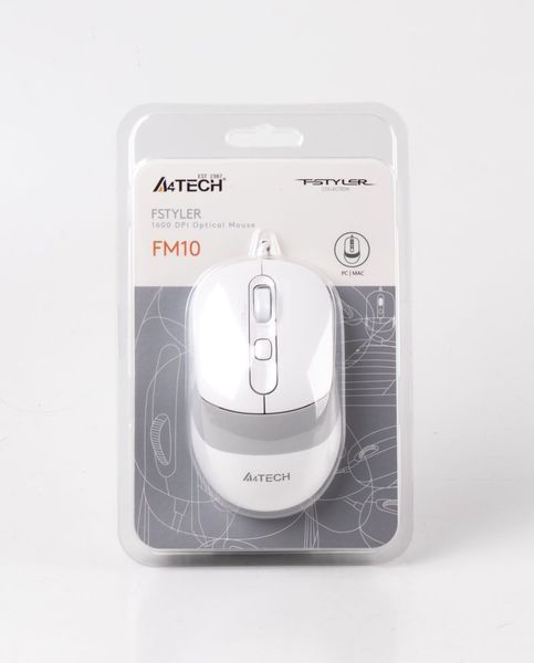 Миша A4Tech Fstyler FM10 (White), USB, колір білий FM10 (White) фото